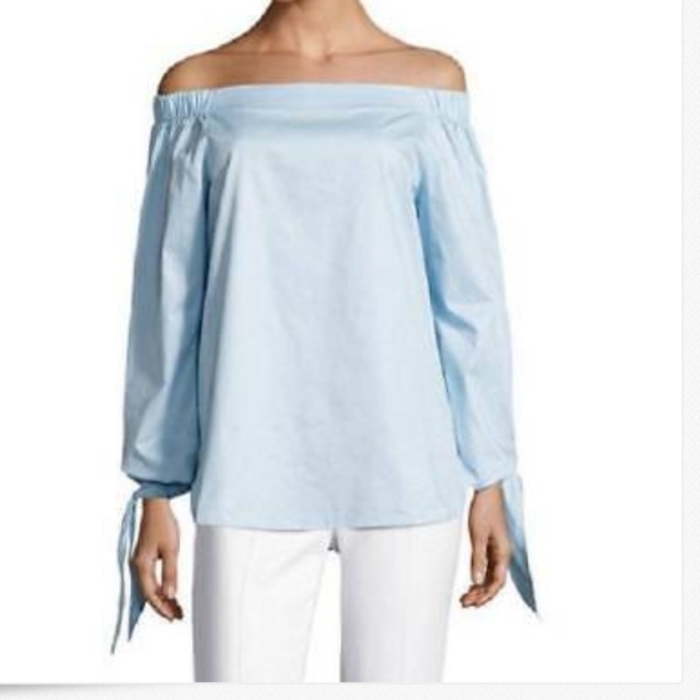 J.O.A. Off Shoulder Blue Blouse